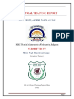Industrial Training Report: KBC North Maharashtra University, Jalgaon
