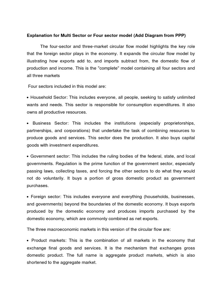 Explaining the Four Sector Circular Flow Model: Households, Businesses