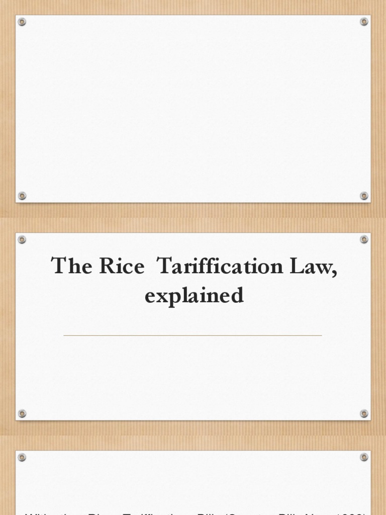 Understanding the Rice Tariffication Law | PDF | Rice | Tariff