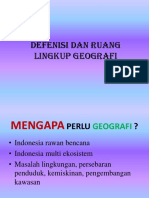 Defenisi Dan Ruang Lingkup Geografi