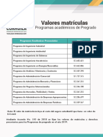 Valores Matriculas