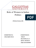 Role of Women in Indian Politics: (Political Science-III)