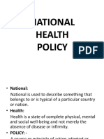 National Health Policy Goals