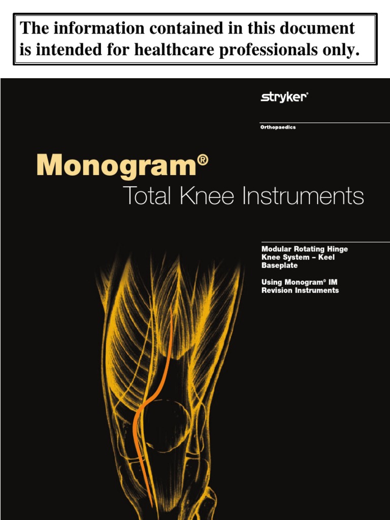 MRH Revision Knee Instruments and Technique (Stryker) PDF PDF Knee
