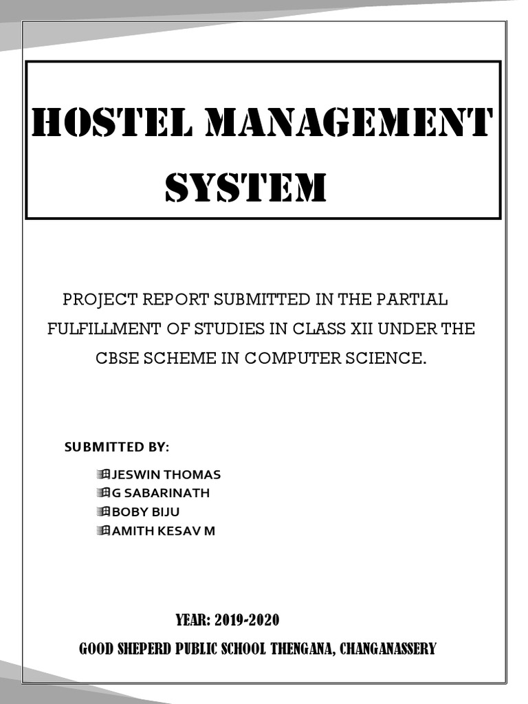 Hostel Management System | PDF | C++ | Computer File