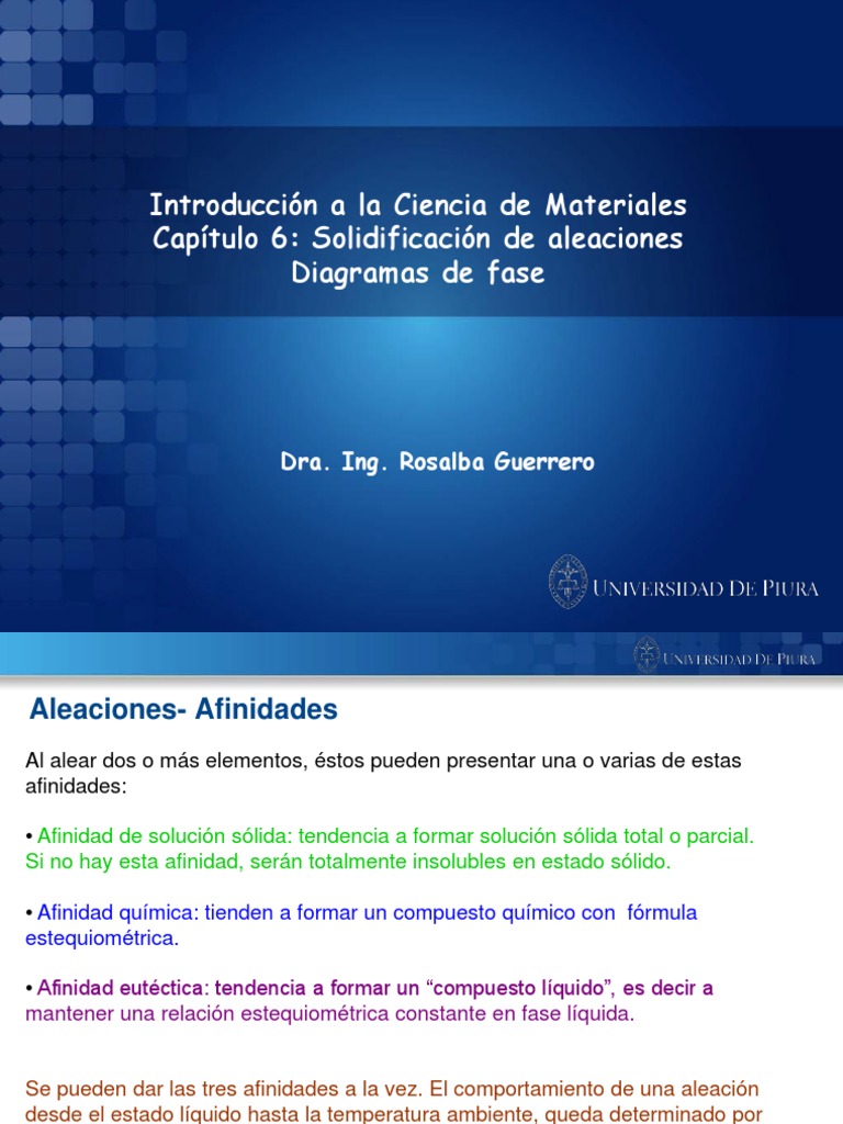 Solidificación y Diagramas de Fase en Aleaciones | PDF | Fase (materia ...