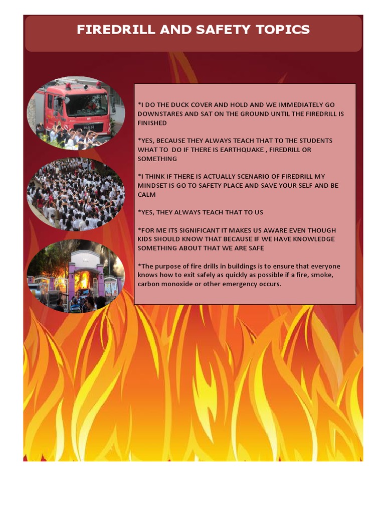 Firedrill and Safety Topics | PDF