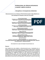 Dimensionamento de Um Sistema Off Grid de Renovação de Água Marinha Em Uma Instalação de Pesquisa Na Ilha Dos Arvoredos