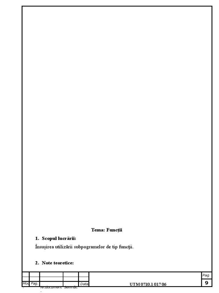 Laborator Subprograme de Functii C++ | PDF