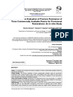 Comparative Evaluation of Fracture Resistance of Three Commercially Available Resins For Provisional Restorations: An in Vitro Study