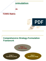 Strategy Formulation: SWOT Analysis TOWS Matrix