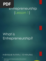 Entrepreneurship Lesson 1