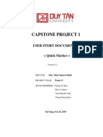 Capstone Project 1: User Story Document