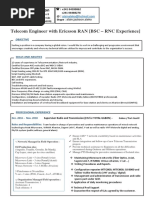 CV - Alain Jackson ALEKO Telecom Engineer With Ericsson RAN (BSC - RNC Experience)