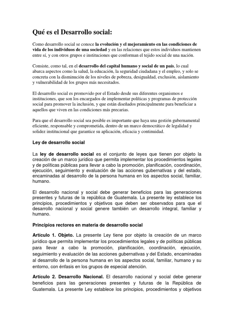 Qué Es El Desarrollo Social | PDF | Participación pública | Igualdad de