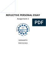 Reflective Personal Essay: Assignment 2