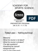 Primal Academy For Sports Science: Ace-Cpt Preparatory Program (06.10.18 - 11.11.18)