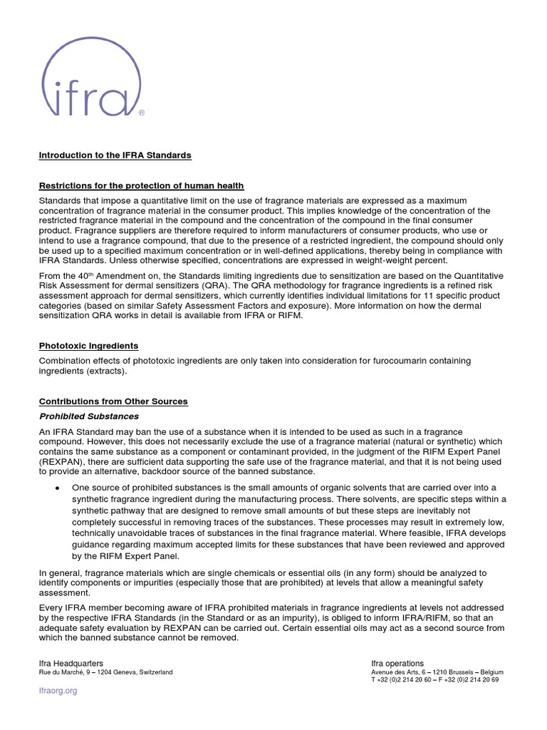 GD 20141125 IFRA Guidelines Introduction To IFRA Standards PDF