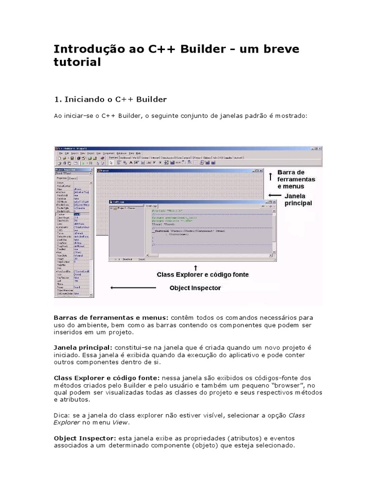Tutorial de Introdução ao C++ Builder | PDF | Janela (informática ...