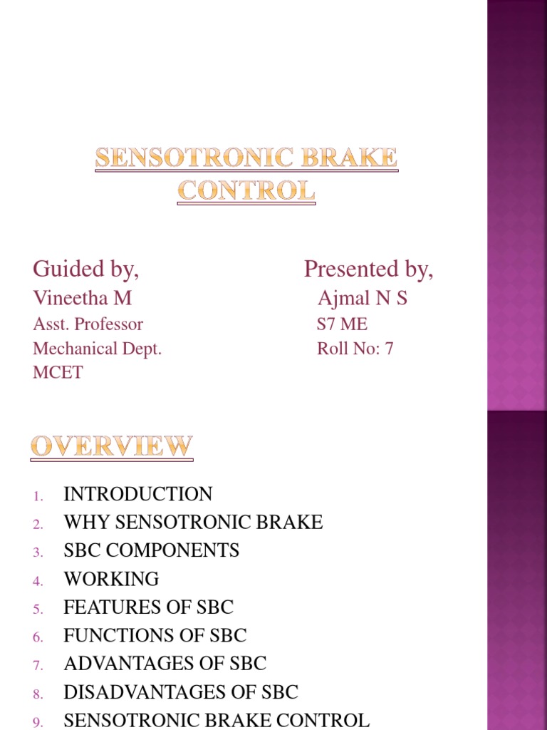 Sensotronic Brake Control PDF Anti Lock Braking System Transportation Engineering