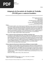 Adaptação do Inventário de Sentido do Trabalho (WAMI) para o contexto brasileiro