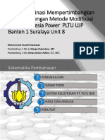 Studi Koordinasi Mempertimbangkan Di PT Indonesia Power PLTU UJP Banten 1 Suralaya Unit 8