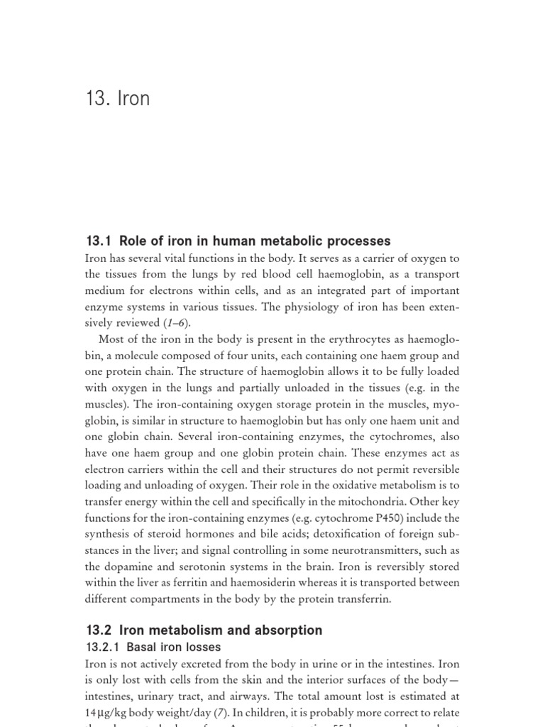 Iron's Role and Metabolism in Humans | PDF | Vitamin C | Iron
