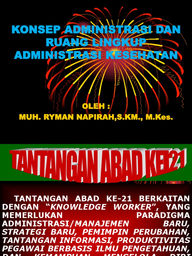 Konsep Administrasi Dan Ruang Lingkup Administrasi Kesehatan | PDF