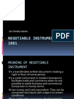 Negotiable Instrument Act-1881: DR - Itishree Mishra