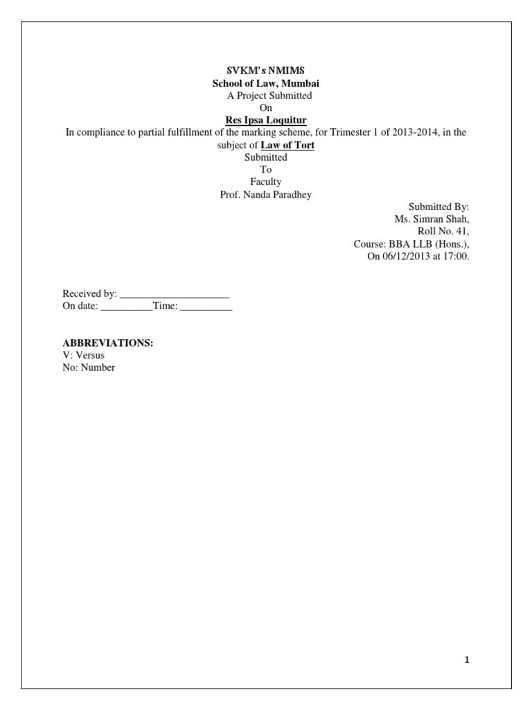 Res ipsa loquitor download free pdf negligence tort