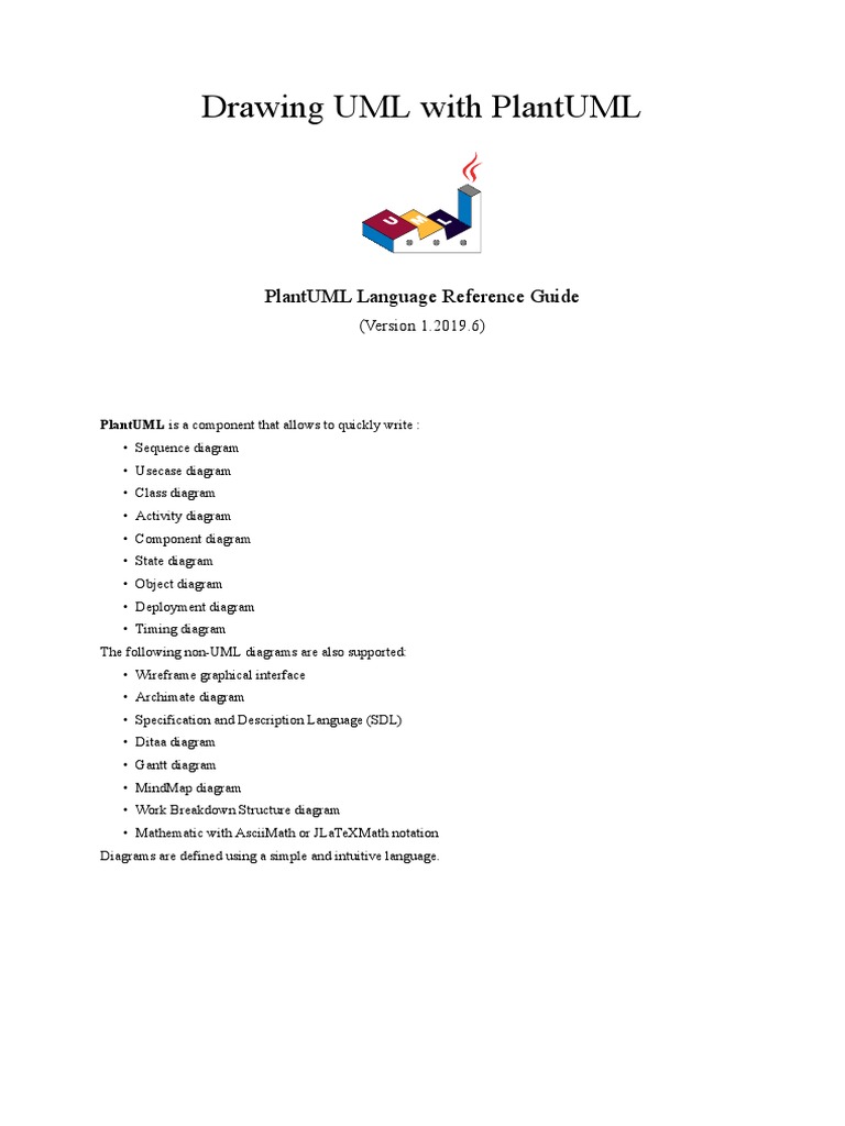 Drawing Uml With Plantuml: Plantuml Language Reference Guide | PDF ...