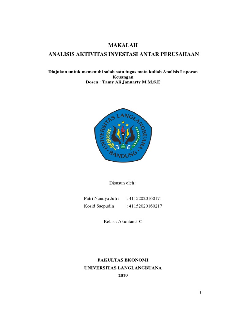 Kel 5 Analisis Aktivitas Investasi
