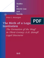 The Birth of A Legal Institution - Formation of Waqf by Peter C. Hennigan PDF
