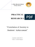 Practical Research 2: "Correlation of Anxiety To Students' Achievement"