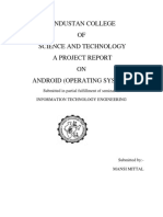 Hindustan College OF Science and Technology A Project Report ON Android (Operating System)