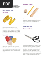 Essential Sewing Tools and Their Uses | PDF | Sewing | Seam (Sewing)