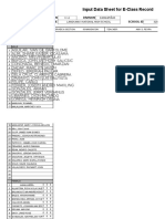 Input Data Sheet For E-Class Record: Region Division School Name School Id