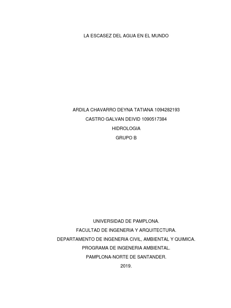 Escasez de Agua: Causas y Consecuencias | PDF | Escasez de agua | Agua