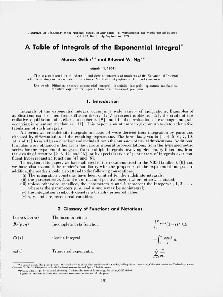Integrals of The Exponential Integral PDF | PDF | Integral ...