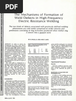 The Mechanisms of Formation of W e L D Defects in High-Frequency Electric Resistance W e L D I N G