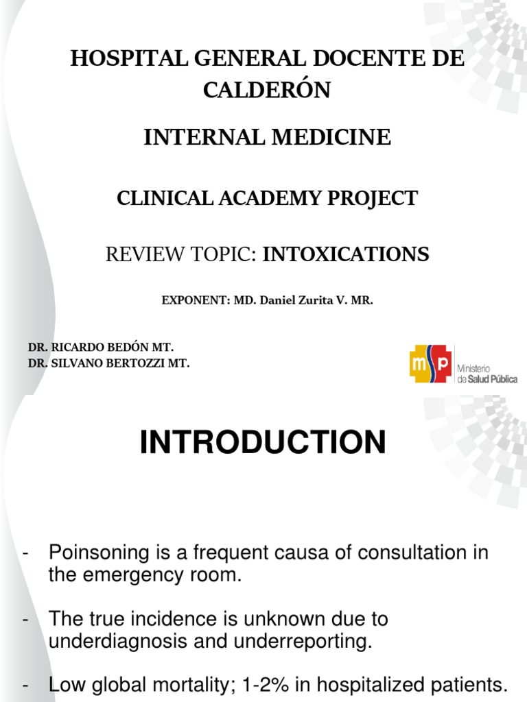 Internal Medicine on Intoxications | PDF | Medical Specialties ...