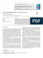 Factors Influencing The Efficiency of Photovoltaic System