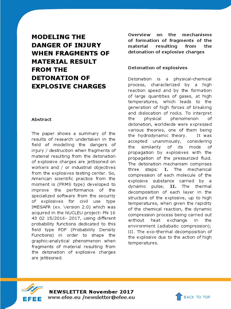 Modeling The Danger of Injury When Fragments of Material Result From ...