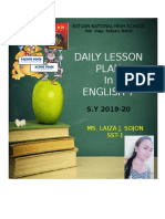Daily Lesson Plan in English 7: Ms. Laiza J. Sojon SST-1