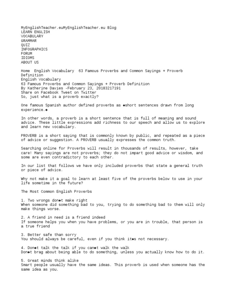 Upload Txt Proverb English Language