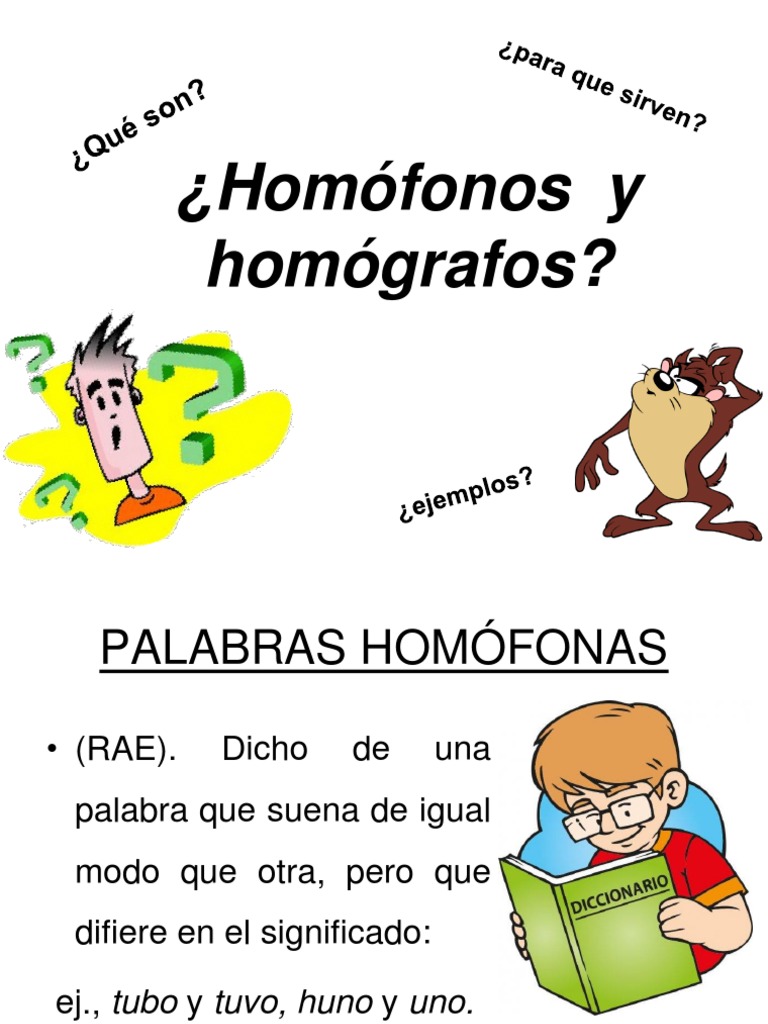 Homófonos y Homógrafos: Definición y Ejemplos | PDF | Idiomas