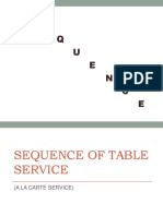 Sequence of Table Service