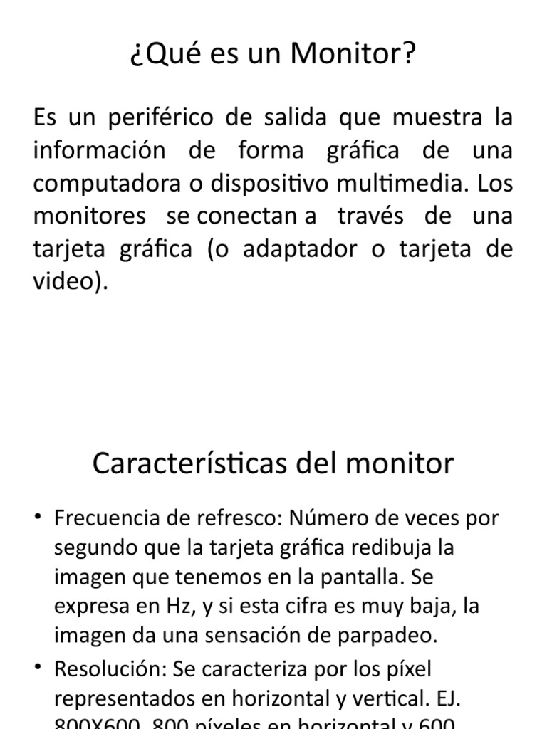 Tipos y características de monitores | PDF | Monitor de computadora ...