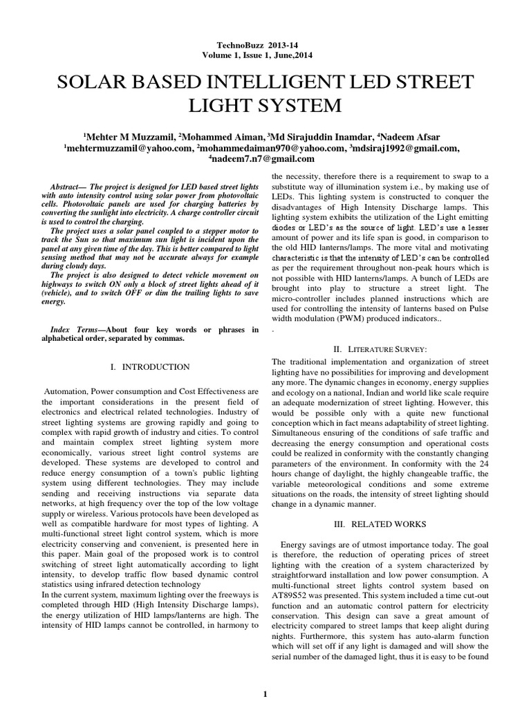 Solar-Powered LED Street Light System | PDF | Street Light | Lighting