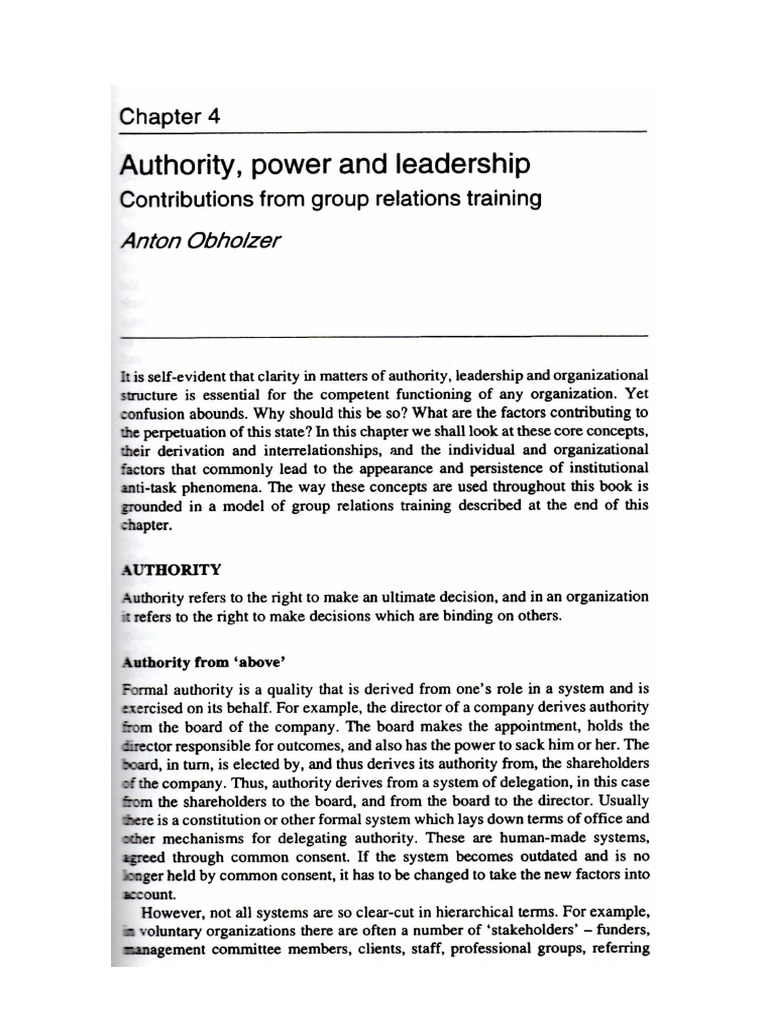 Authority, Power and Leadership PDF | PDF